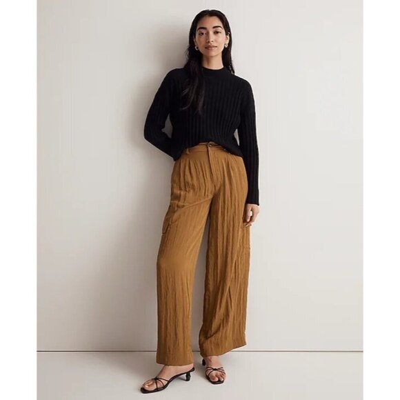 Madewell The Harlow Wide-Leg Cargo Pants in Spiced Olive 2 New Womens Trousers